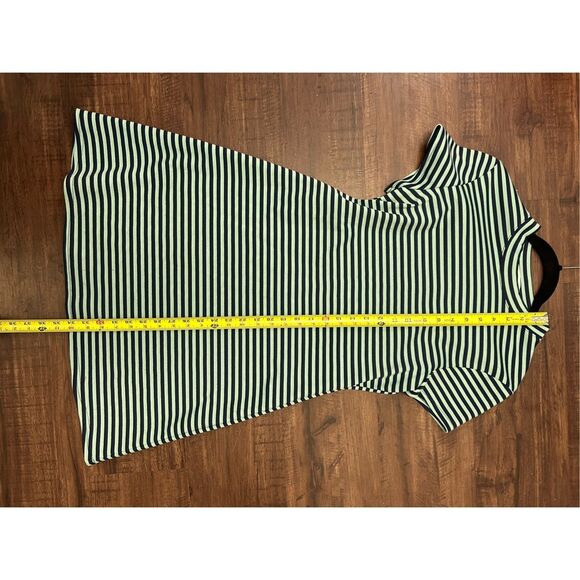Free People Beach Turquoise Blue Striped ON THE LINE Ponte Dress Sz Medium - Picture 6 of 8